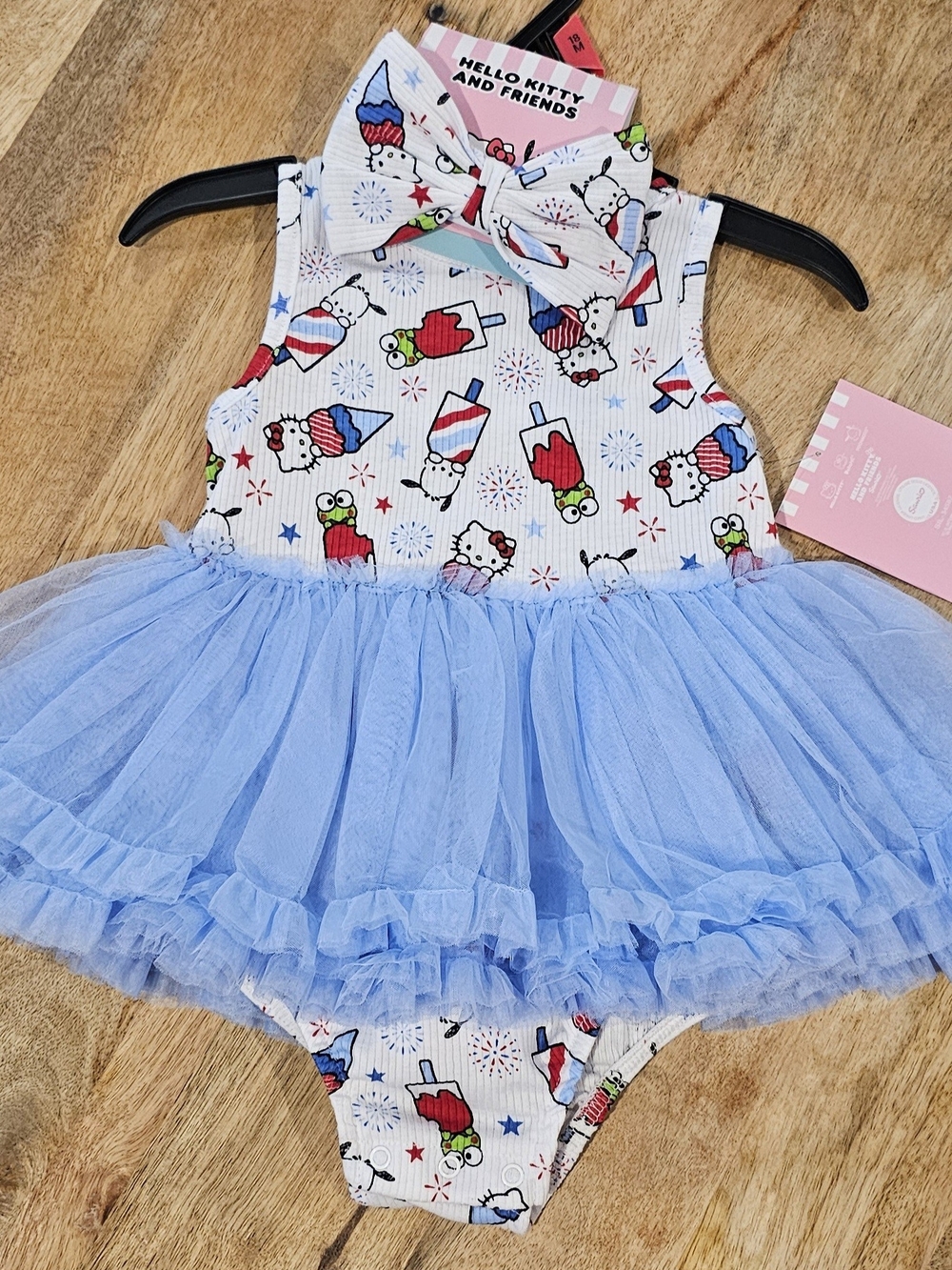 Sanrio Hello Kitty and Friends White Onsie With Skirt And Matching Headband Bow